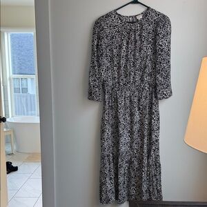 A New Day leopard dress with elastic waist and 3/4 length sleeves